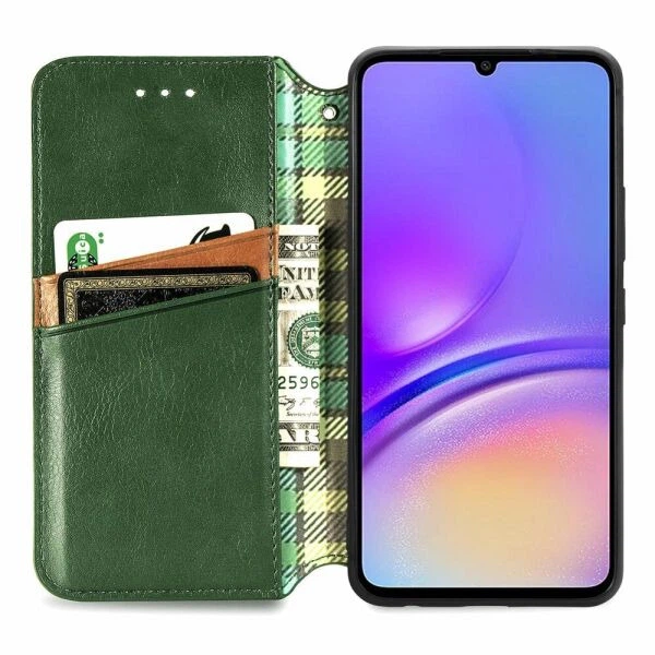 Чехол Deexe Rhombus Wallet для Samsung Galaxy A06 (A065) - Green - изображение 2
