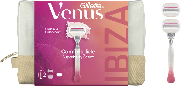 Подарунковий набір Gillette Venus Comfortglide Sugarberry Plus Olay Станок для гоління жіночий з 2 змінними картриджами + Косметичка (8700216534383) - зображення 1