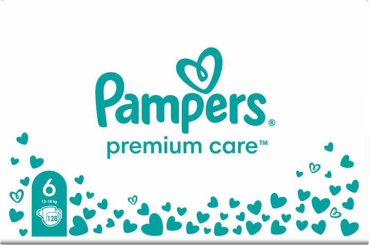 Pieluszki Pampers Premium Care Rozmiar 6 13-18 kg 128 szt (8700216423700) - obraz 2