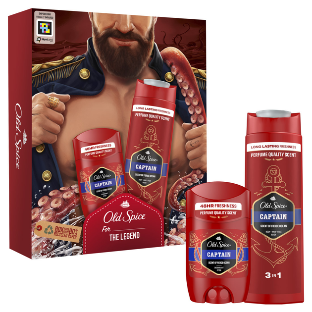 Zestaw upominkowy Old Spice Dark Captain Żel pod prysznic 250 ml + Dezodorant w sztyfcie 50 ml (8700216131735) - obraz 1