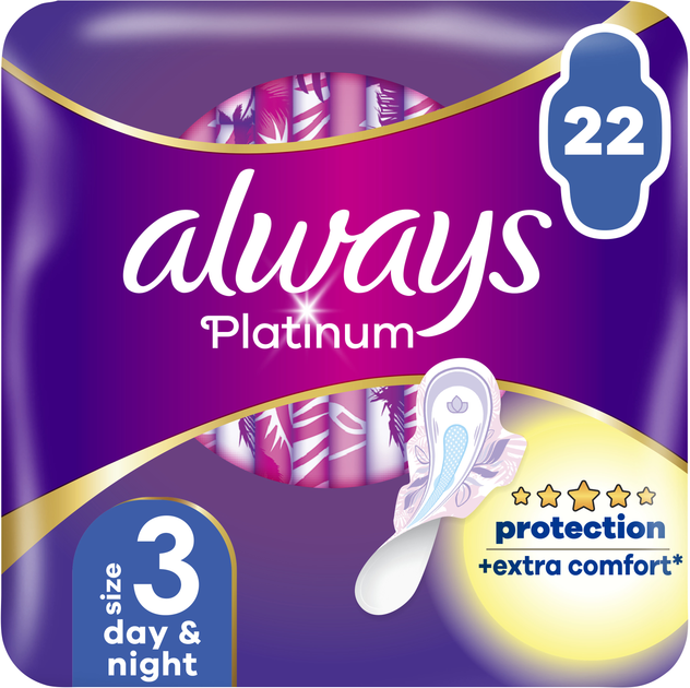 Podpaski higieniczne Always Ultra Platinum Day&Night Rozmiar 3 22 szt (8001841913919) - obraz 1