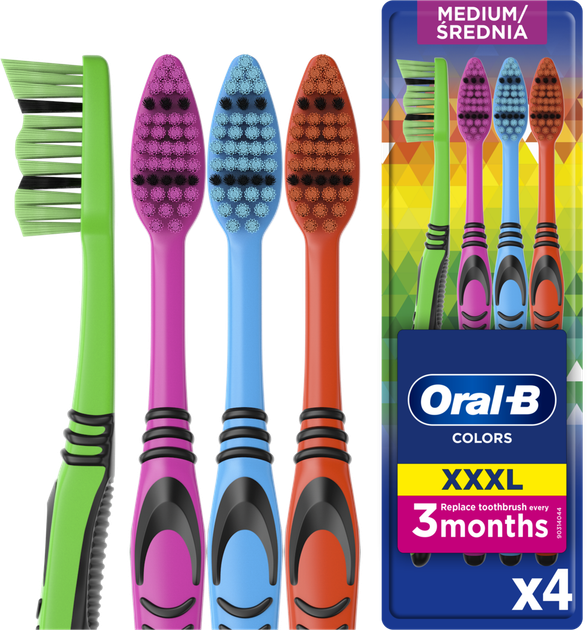 Zestaw szczoteczek do zębów Oral-B Color Collection o średniej grubości 4 szt (8001090675521) - obraz 2