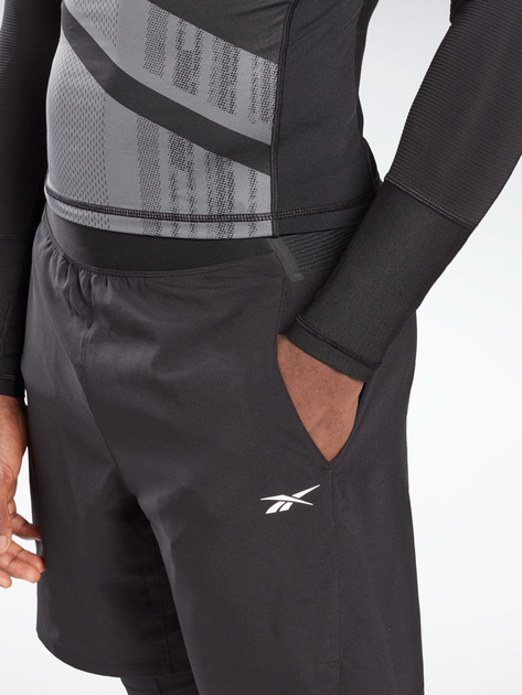 Спортивні шорти чоловічі Reebok Ts 2-In-1 Strength GL3115 XS Чорні (4064047850017) - зображення 4