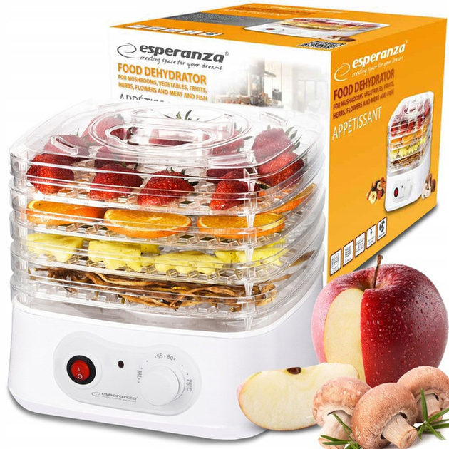 Сушилка для фруктов Esperanza EKD004 250W (4 секции) Электросушилка для фруктов и грибов - изображение 4