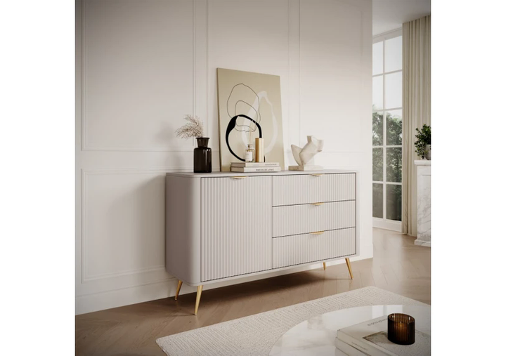 Комод Ланте/Lante 1-дверный с 3 ящиками 1D3S/138 Бежевый Ш138xВ81 см. Perfect Home - изображение 8