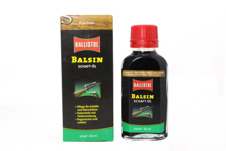 Масло Ballistol для ухода за деревом BALSIN Stockoil 50 мл Dark Brown (темно-коричневый) - изображение 1