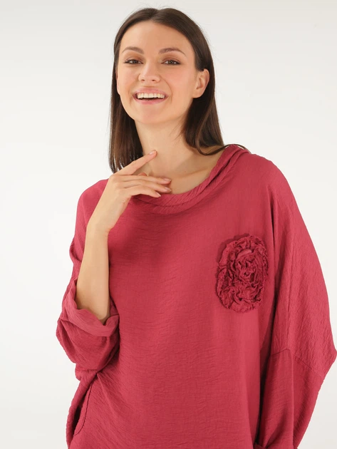 Bluzka damska z długim rękawem Unisono Amaran 170-11708 L Bordowa (5906140596784) - obraz 4