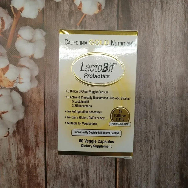 Лактобациллы California Gold Lactobif 5 probiotics 60 растительных капсул пробиотики в упаковке (VMD-1205903) - изображение 5