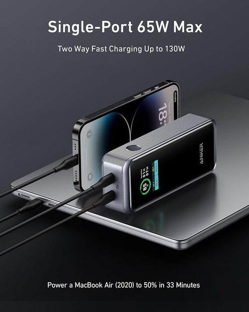 【新品】 Prime Power Bank 12000mAh 130W 保証残有 Внешний аккумулятор Anker Prime 12000mAh Power Bank 130W (A1335