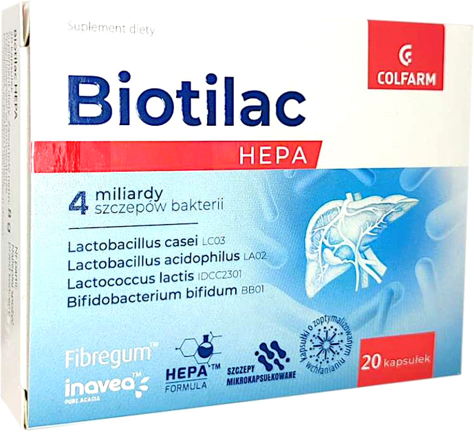 Дієтична добавка Colfarm Biotilac Hepa 20 капсул (5901130359042) - зображення 1