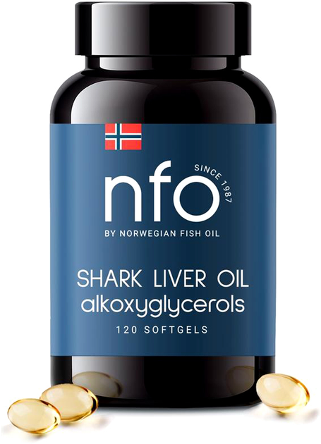 Дієтична добавка NFO Shark Liver Oil 120 капсул (7090025453489) - зображення 1