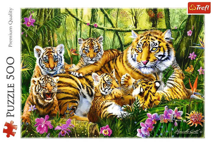 Puzzle Trefl Premium Quality Rodzina tygrysów 500 elementów (5900511373509) - obraz 3