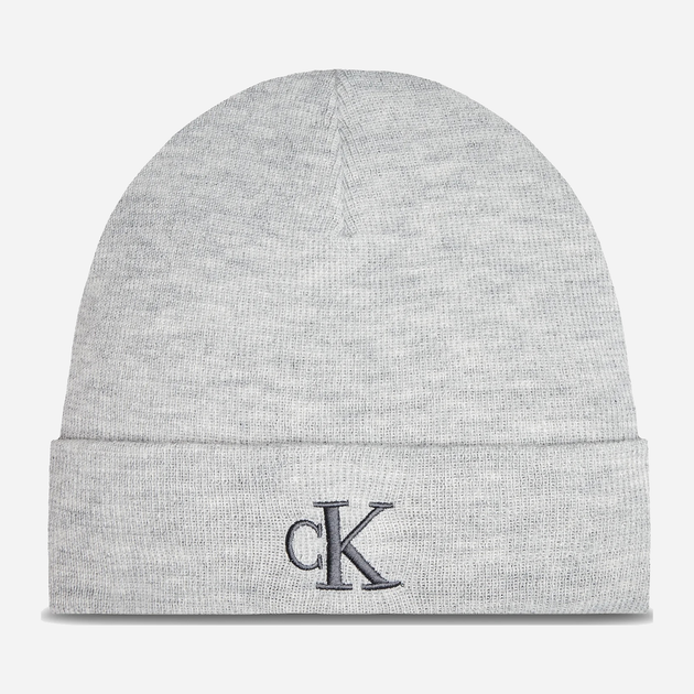 Czapka beany damska Calvin Klein K60K612319 One Size Szara (8720639567355) - obraz 1