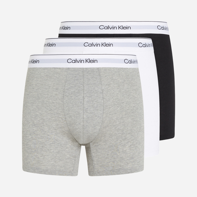 Zestaw majtek boxer męski Calvin Klein 000NB3964A S 3 szt Szary/Biały/Czarny (8720639723089) - obraz 1