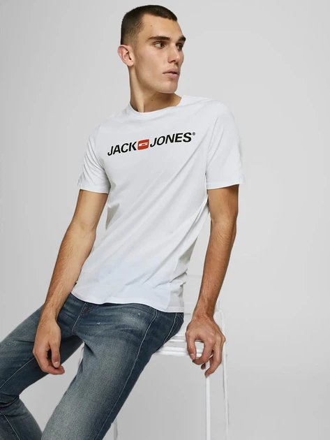 Футболка Jack&Jones Corp Logo Білий М 12137126 - Фото 1 Футболка Jack&Jones Corp Logo Білий М 12137126 - зображення 1