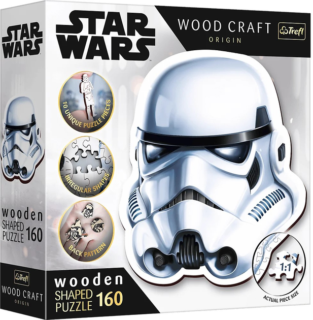 Puzzle drewniane Trefl Star Wars Hełm Szturmowca 160 elementów (5900511201888) - obraz 1