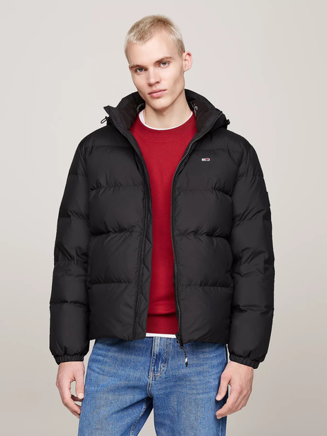 Пуховик зимовий короткий чоловічий Tommy Hilfiger DM0DM19786-BDS XL Чорний (8720637318539) - зображення 1