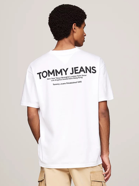 Koszulka męska bawełniana Tommy Hilfiger DM0DM19691-YBR L Biała (8720637267080) - obraz 2