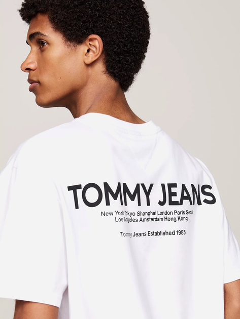 Koszulka męska bawełniana Tommy Hilfiger DM0DM19691-YBR L Biała (8720637267080) - obraz 4