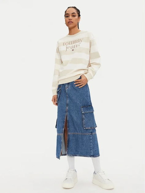 Bluza damska bez kaptura Tommy Hilfiger DW0DW19041-ACG M Beżowa (8720637222645) - obraz 3