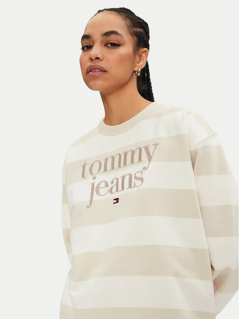 Bluza damska bez kaptura Tommy Hilfiger DW0DW19041-ACG M Beżowa (8720637222645) - obraz 4