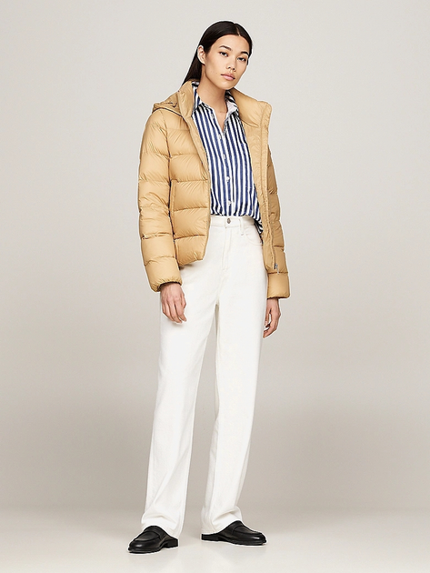 Пуховик зимовий короткий жіночий Tommy Hilfiger WW0WW43581-RBL M Бежевий (8720637720585) - зображення 3
