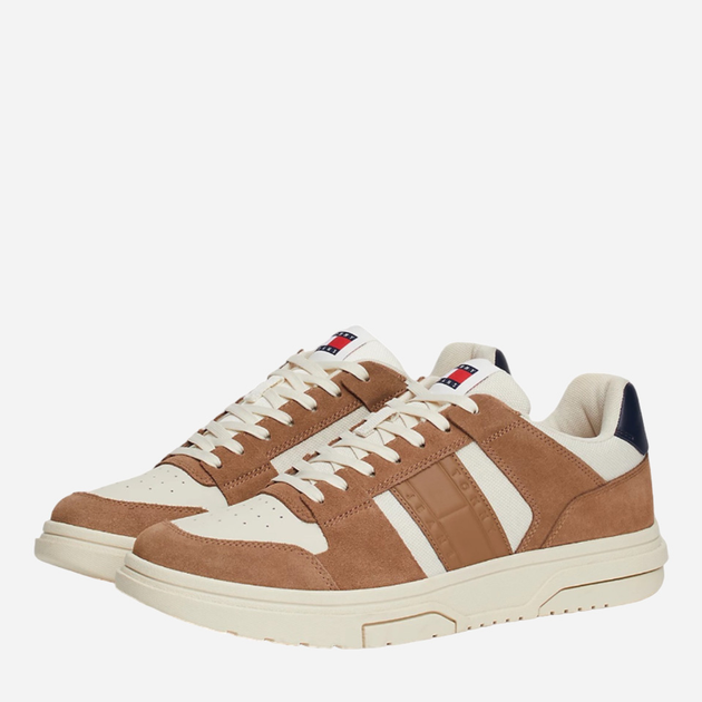 Sneakersy męskie skórzane Tommy Hilfiger EM0EM01457-GWE 44 Brązowe (8720637382608) - obraz 2