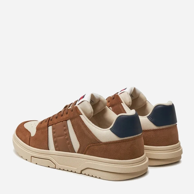 Sneakersy męskie skórzane Tommy Hilfiger EM0EM01457-GWE 45 Brązowe (8720637382677) - obraz 4