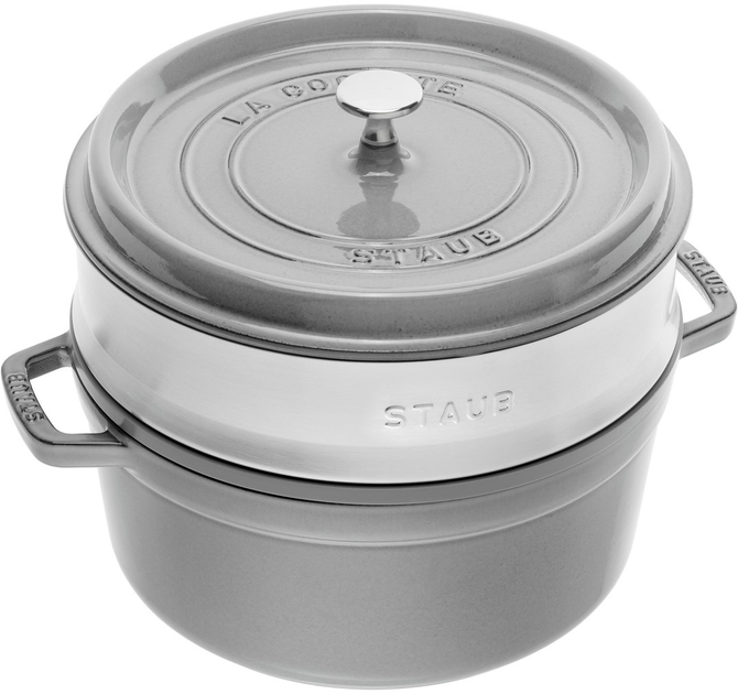 Каструля Staub La Cocotte Сіра зі вставкою 5.2 л (3272340000638) - зображення 1