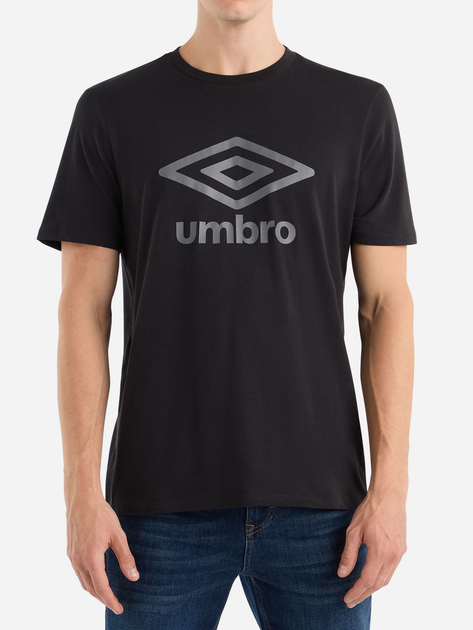 Акція на Футболка бавовняна довга чоловіча Umbro Large Logo Tee 66413U-78F L Чорна від Rozetka