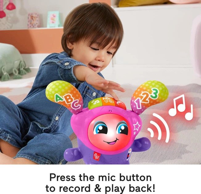 Інтерактивна музично-навчальна іграшка Діджей в танці Fisher Price Baby and Toddler Learning Toy DJ Bouncin' star англ. - зображення 6