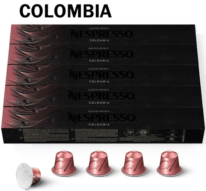 Кофе в капсулах Nespresso Colombia Master Origin (тубус 10 капсул) - Фото 1 Кофе в капсулах Nespresso Colombia Master Origin (тубус 10 капсул) - зображення 1