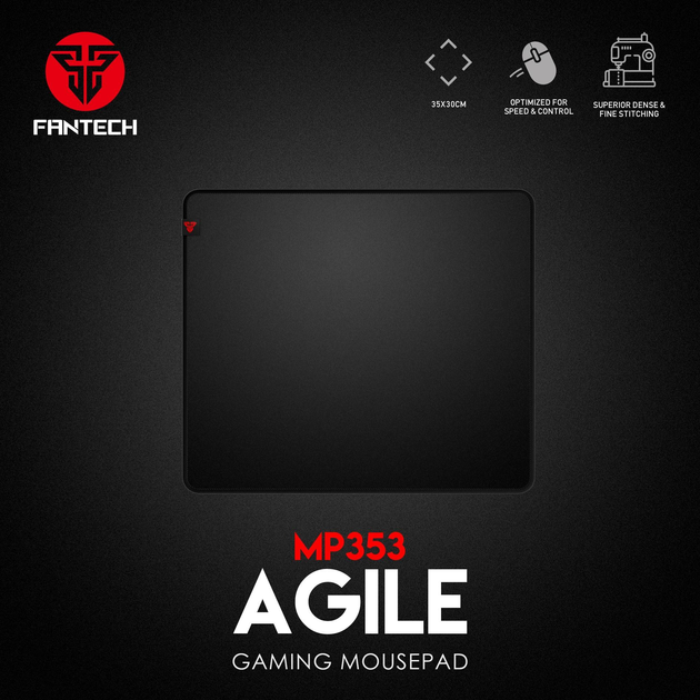 Коврик для мыши Fantech Agile MP353 (300x300x4 мм) цвета черный. - изображение 1