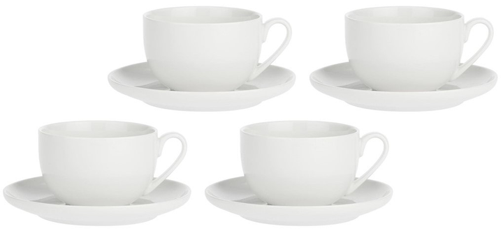 Zestaw filiżanek La Porcellana Bianca Corte ze spodkiem porcelana 250 ml x 4 szt (8027549069925) - obraz 1