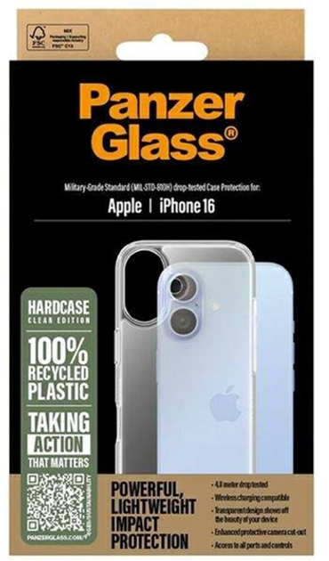 Чохол PanzerGlass HardCase для Apple iPhone 16 Transparent (5715685003103) - зображення 3