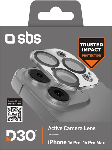 Захисне скло Hurtel SBS Active Camera Lens D3O для камери Apple iPhone 16 Pro/16 Pro Max (8018417482762) - зображення 2