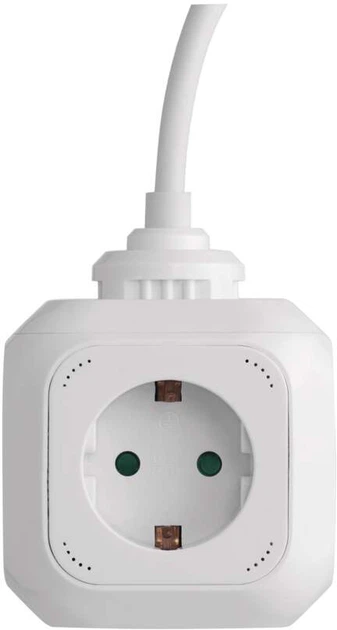 Przedłużacz sieciowy Emos P04219GU kostka 4 gniazda + 2x USB-A 1.9 m Biały (8592920080306) - obraz 2