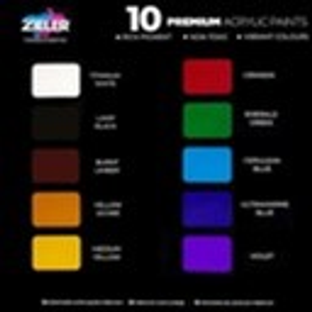 Farby do malowania Zieler Premium Acrylic Paint 10 szt (0604565115720) - obraz 2