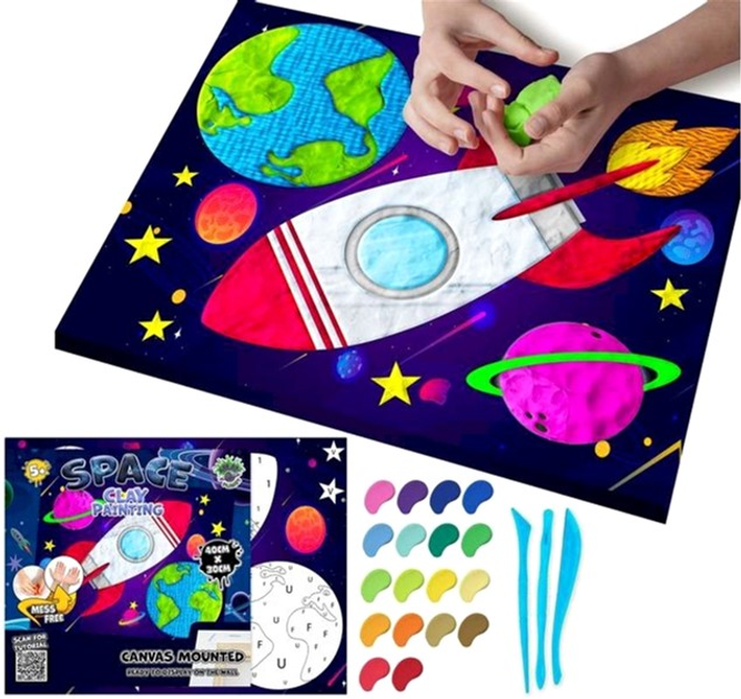 Zestaw do rzeźbienia Splat Planet Clay painting on canvas 30 x 40 cm Space (5060639147007) - obraz 2