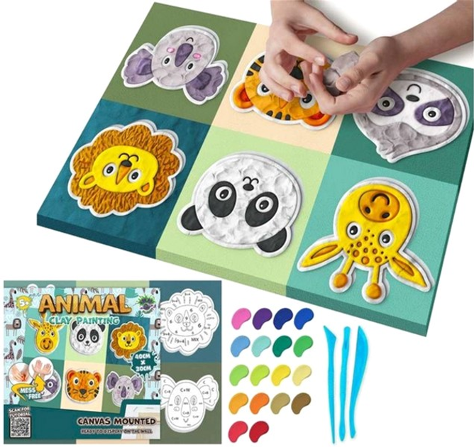 Zestaw do rzeźbienia Splat Planet Clay painting on canvas 30 x 40 cm Animals (5060639146963) - obraz 4