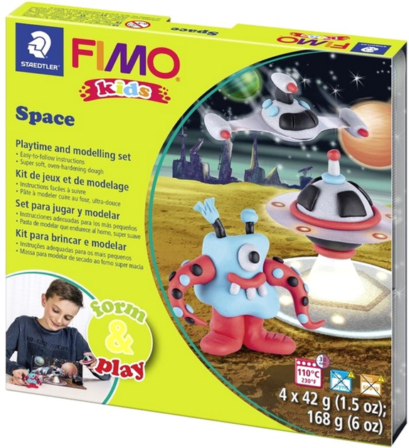 Набір для ліплення Fimo Kids Form & Play Set Космос (4007817032619) - зображення 2