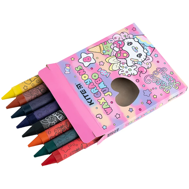 Крейда воскова 8 кольорів Jumbo Hello Kitty HK24-076 4063276177179 - изображение 2