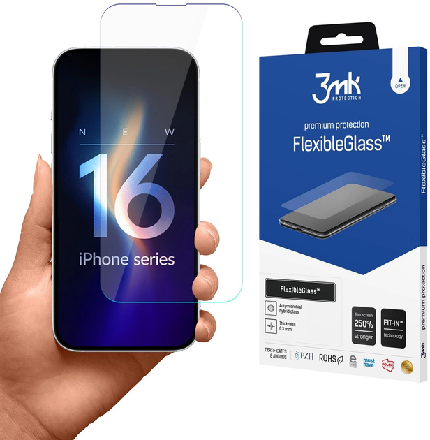 Захисне скло 3MK FlexibleGlass для Apple iPhone 16 (5903108586382) - зображення 1