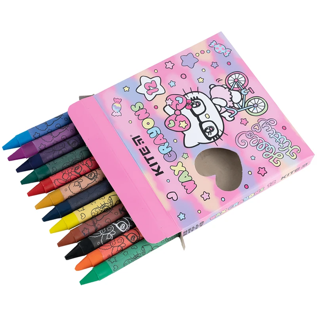 Крейда воскова 12 кольорів Hello Kitty HK24-070 4063276177292 - изображение 2