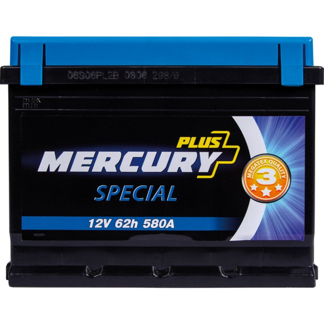 Аккумулятор автомобильный MERCURY battery SPECIAL Plus 62Ah (P47289)[89512] - изображение 2