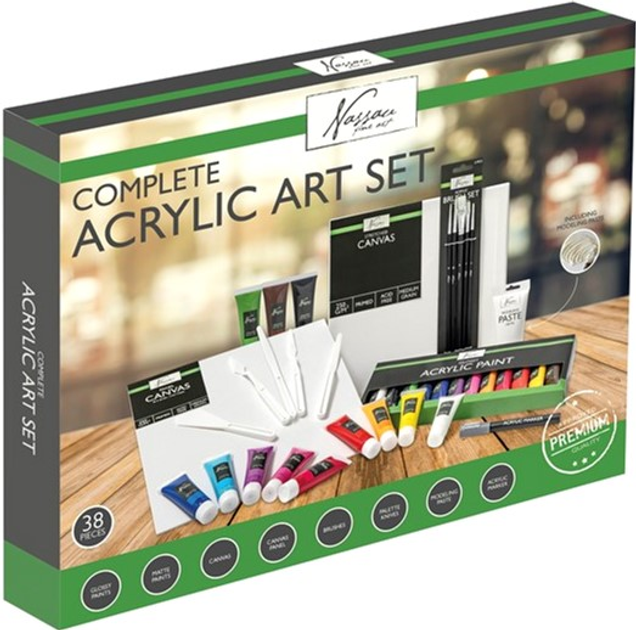 Краски для рисования Nassau Complete Acrylic Kit 38 шт (8715427108230 ...