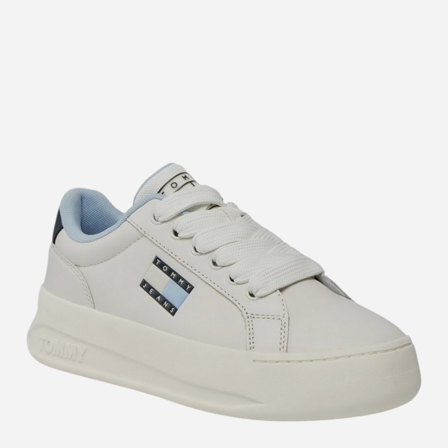 Sneakersy damskie skórzane Tommy Hilfiger EN0EN02668-YBL 40 Beżowe (8720637378472) - obraz 2