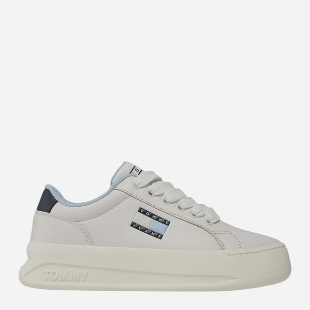 Sneakersy damskie skórzane Tommy Hilfiger EN0EN02668-YBL 39 Beżowe (8720637378380) - obraz 1