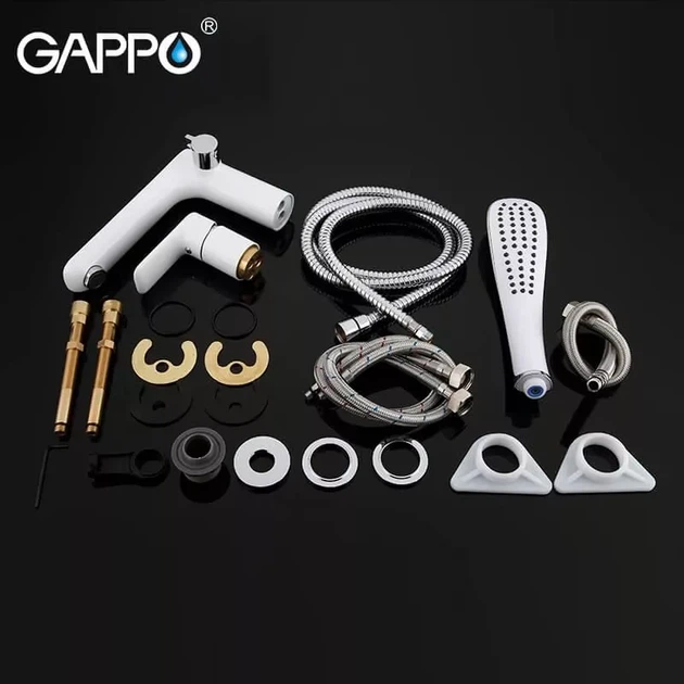 Змішувач для ванни на борт GAPPO G1148, білий/хром - изображение 6