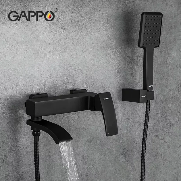 Змішувач для ванни GAPPO G3207-6, чорний - изображение 2